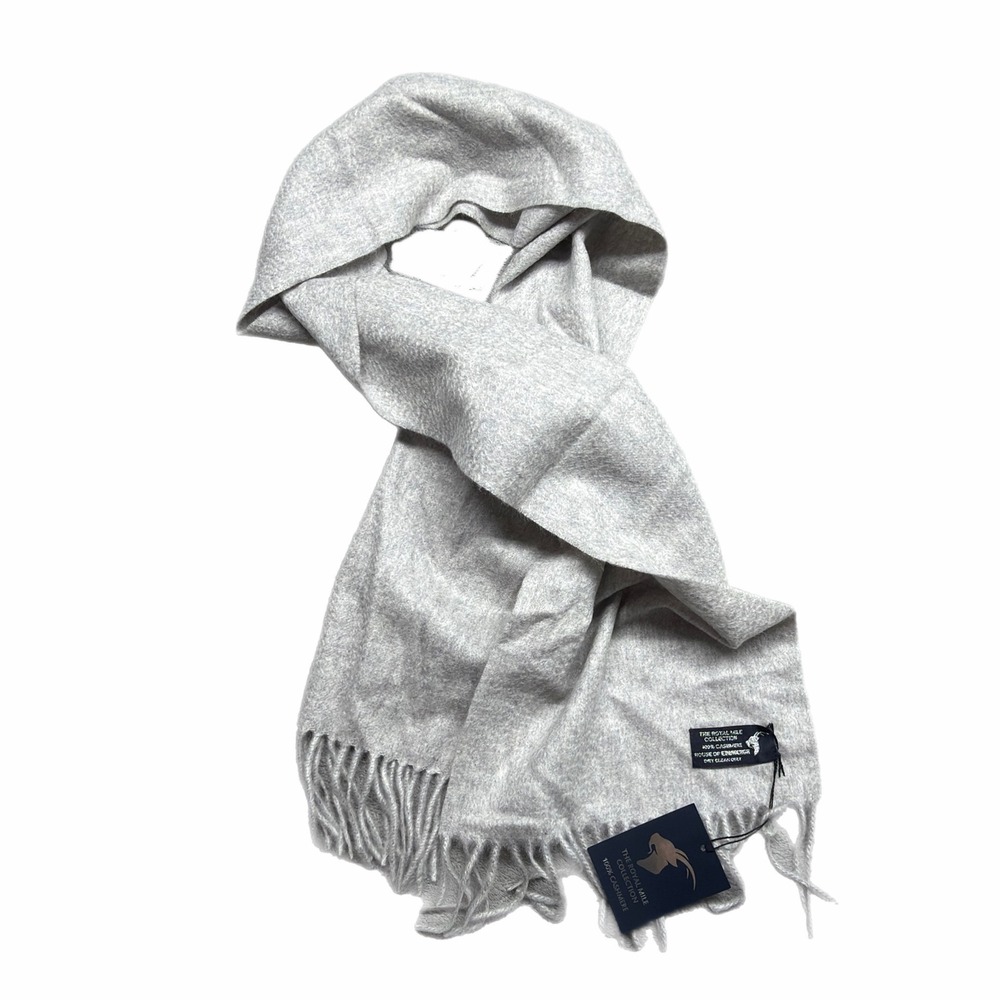 House of Edinburgh Royal Mile Collection 100% Cashmere Scarf Heather Grey New